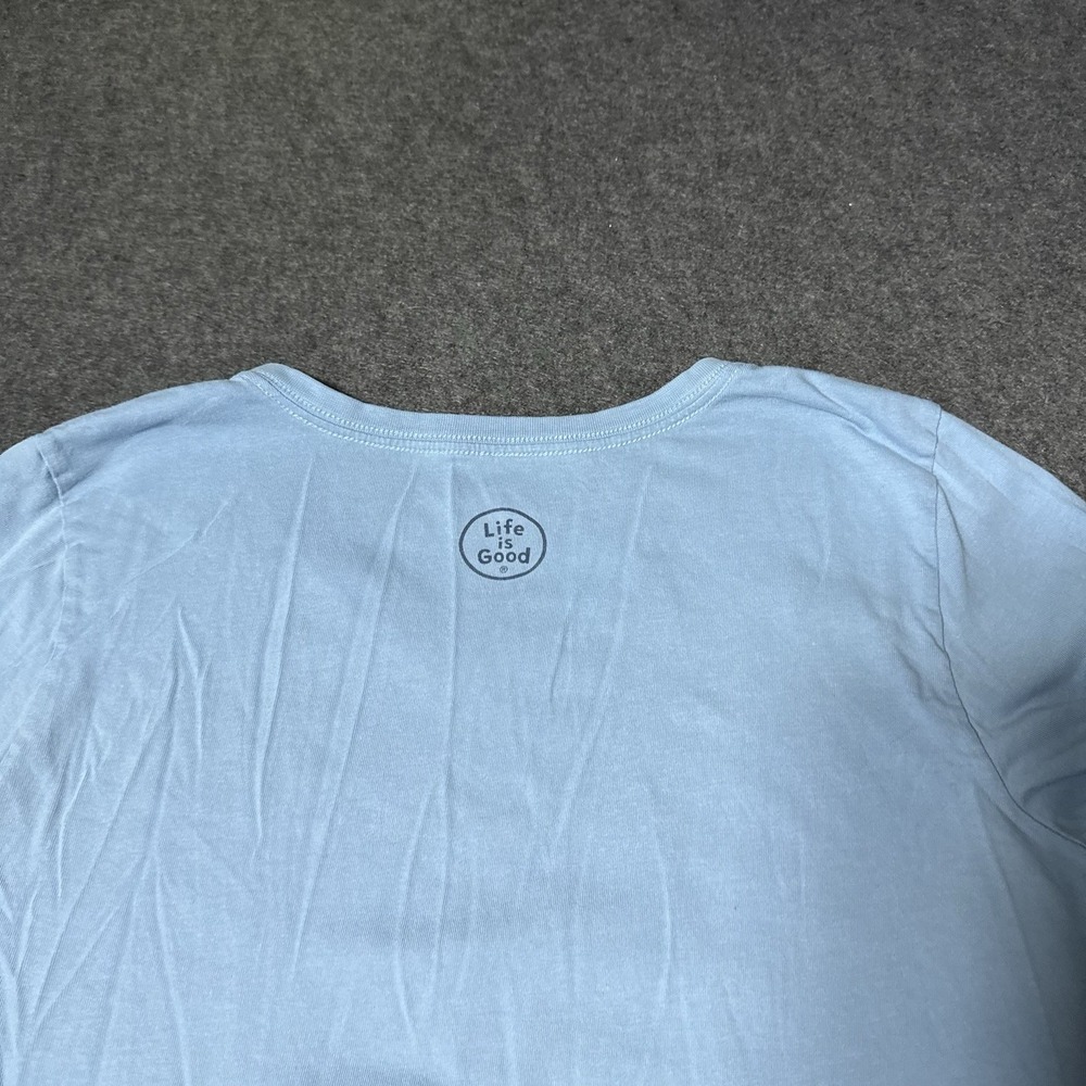 Life is Good Crusher Tee Womens Chillin Dog Longsleeve Shirt Size S Retro Y2K - Picture 7 of 9
